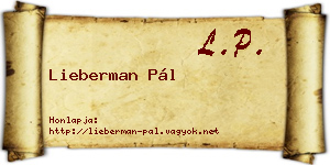Lieberman Pál névjegykártya